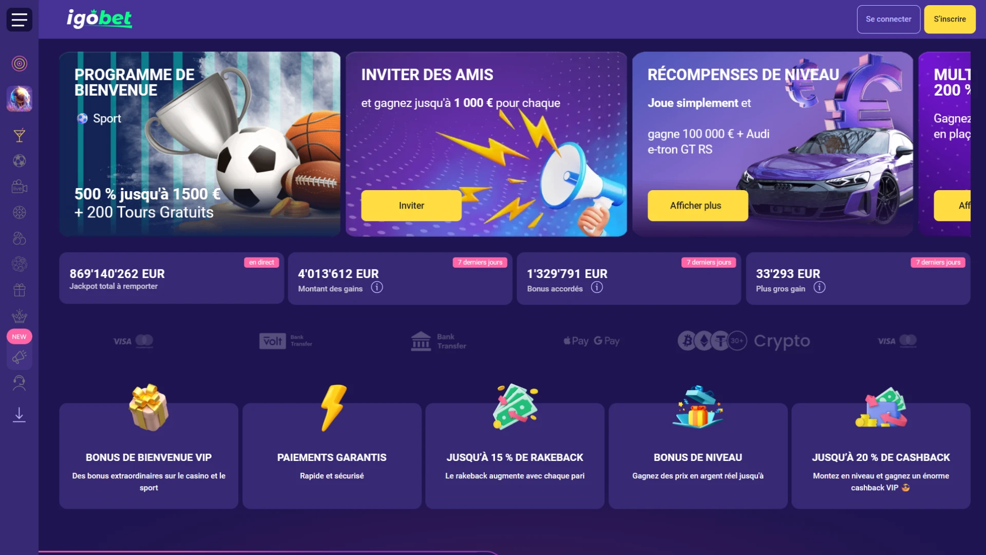 La version web d'IgoBet dispose d'une interface conviviale.