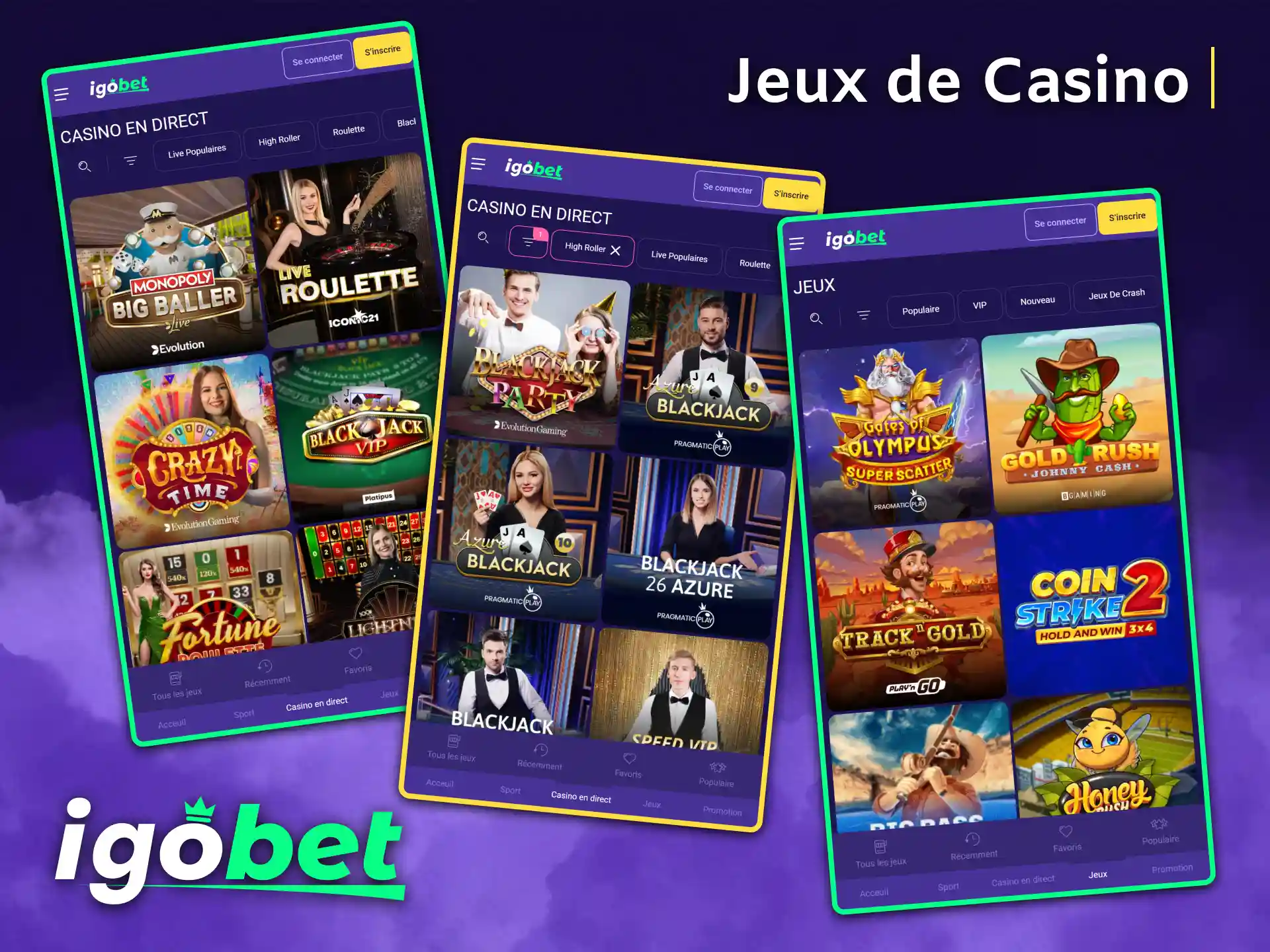 Découvrez l'univers passionnant et varié des jeux de casino sur IgoBet.
