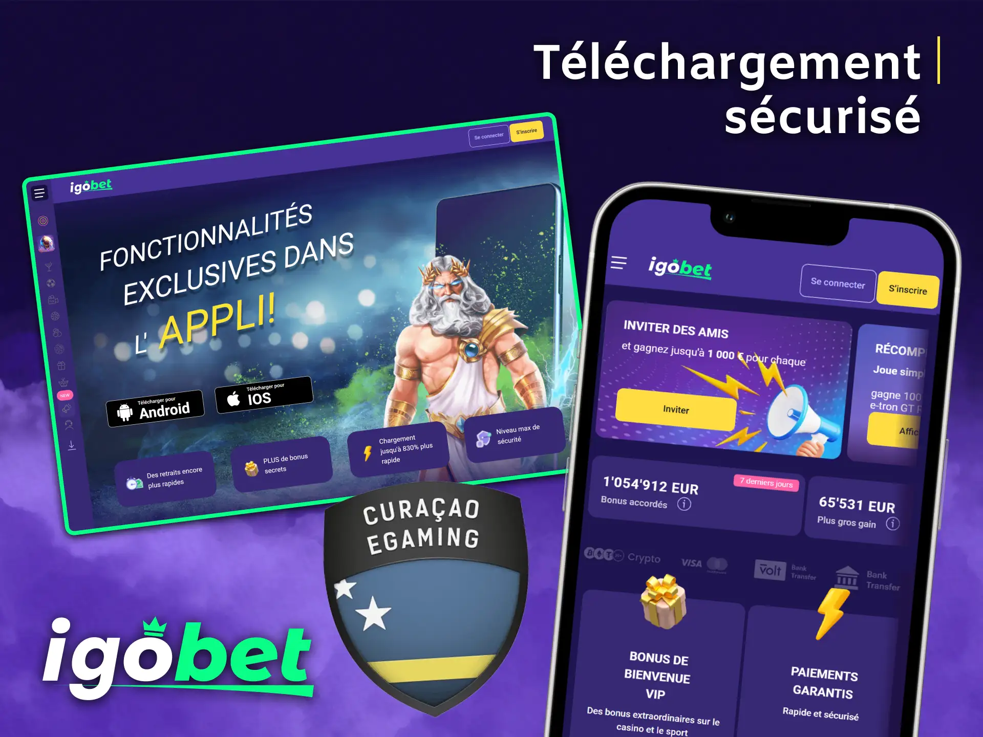 Profitez d'une sécurité maximale et d'un confort absolu avec l'application mobile IgoBet.