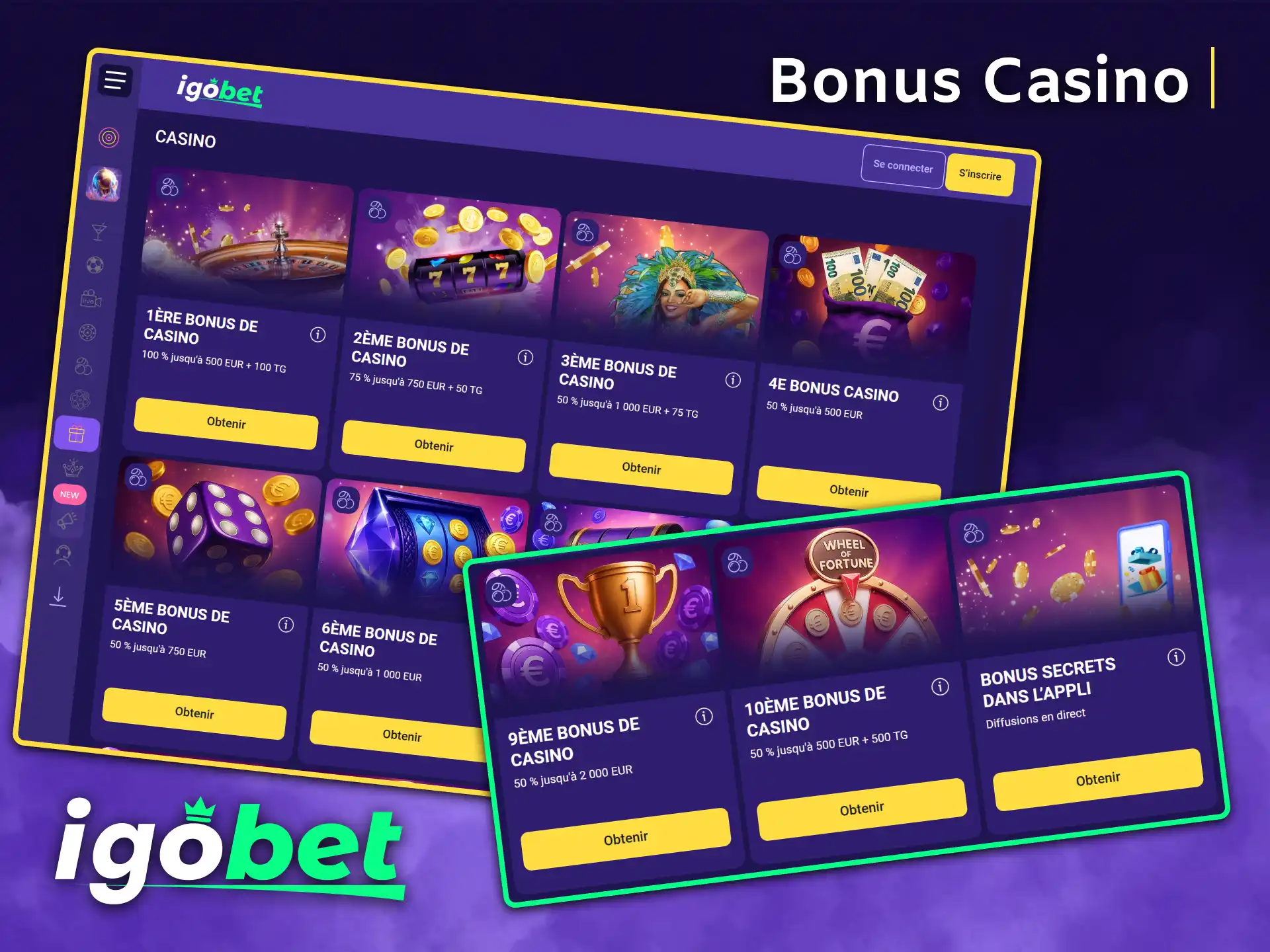 Augmentez vos gains au casino grâce aux bonus incroyables et aux tours gratuits d'IgoBet.