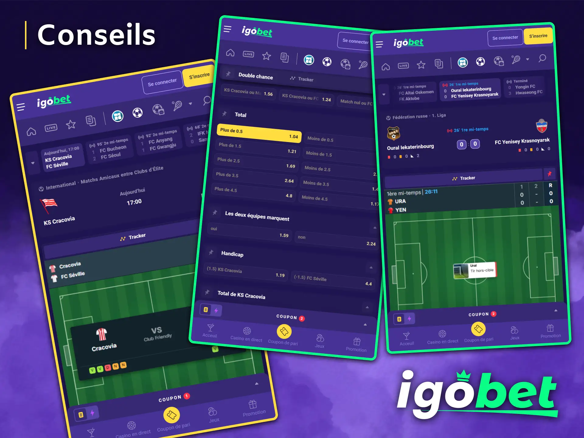 Optimisez vos paris sur le football grâce aux statistiques et aux pronostics en direct d'IgoBet.