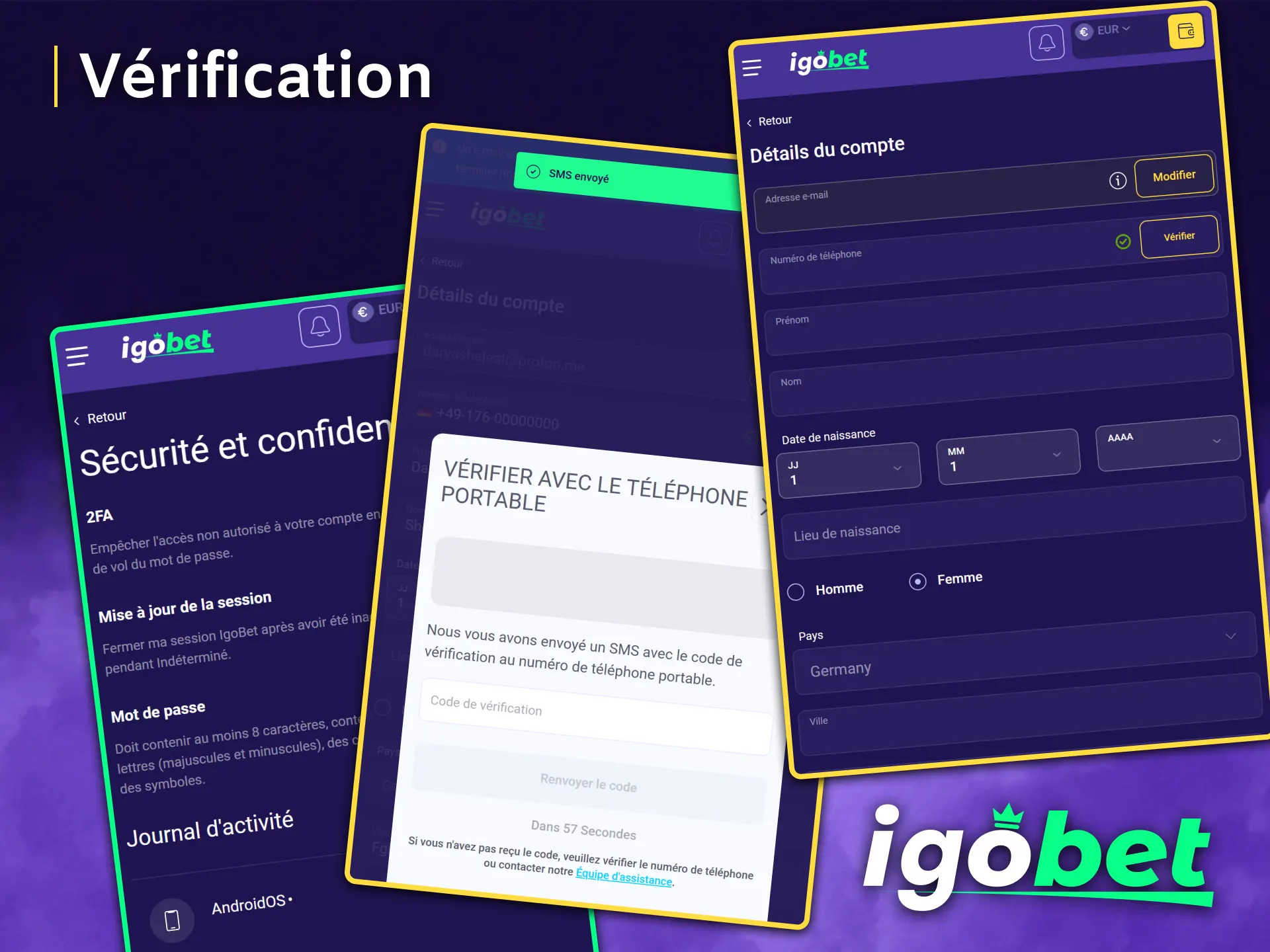 Profitez du processus de vérification rapide et sécurisé de votre profil IgoBet.